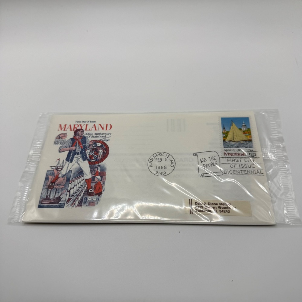 1988 Maryland 200th Anniversary Statehood First Day Issue FDC Annapolis MD USPS